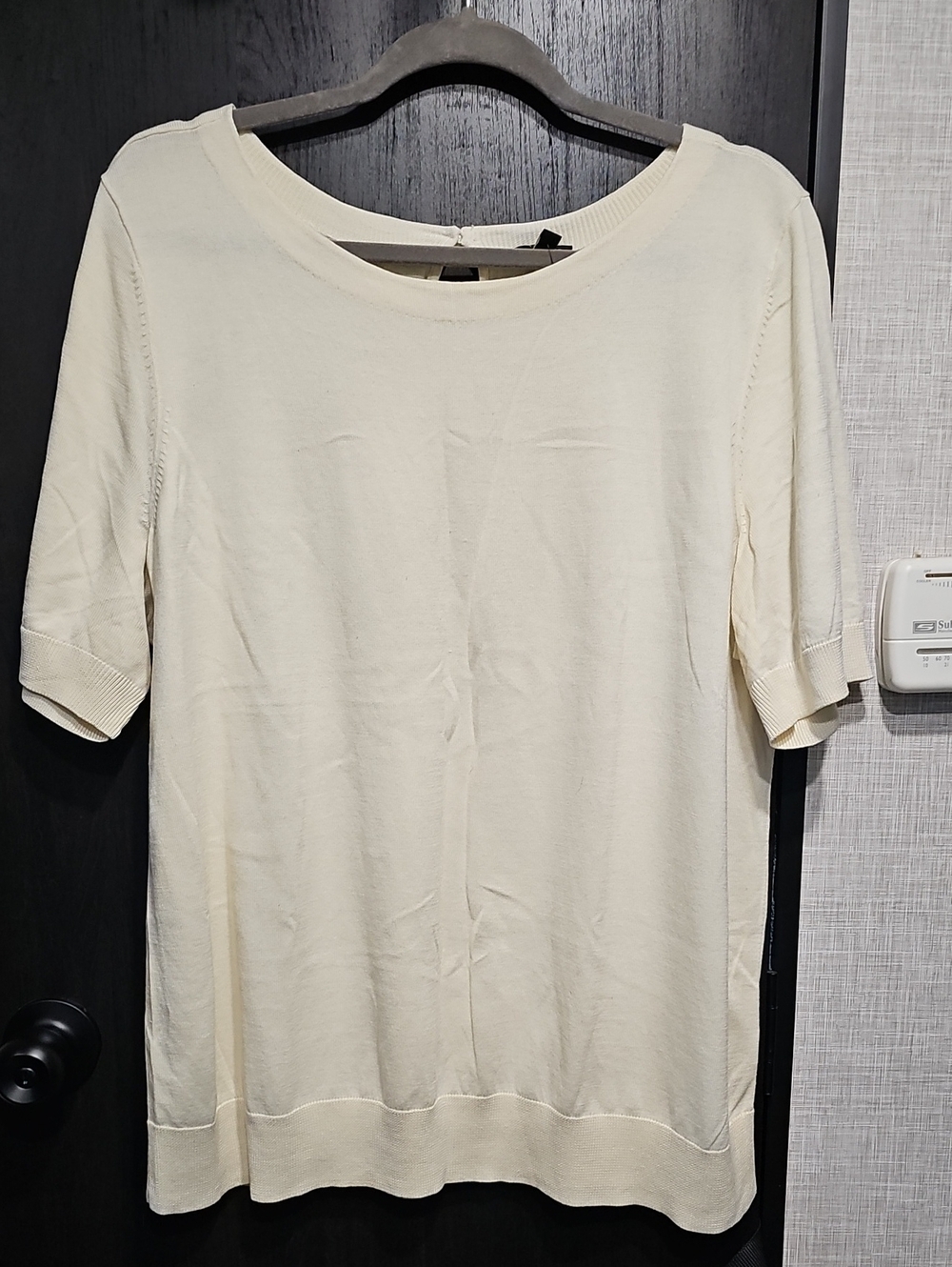 Talbots Cream Short-Sleeve Knit Top